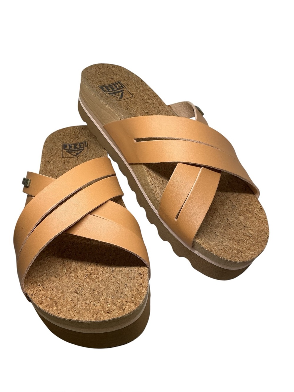 Reef Women's Tan Cork Footbed Crisscross Sandals - Picture 2 of 9